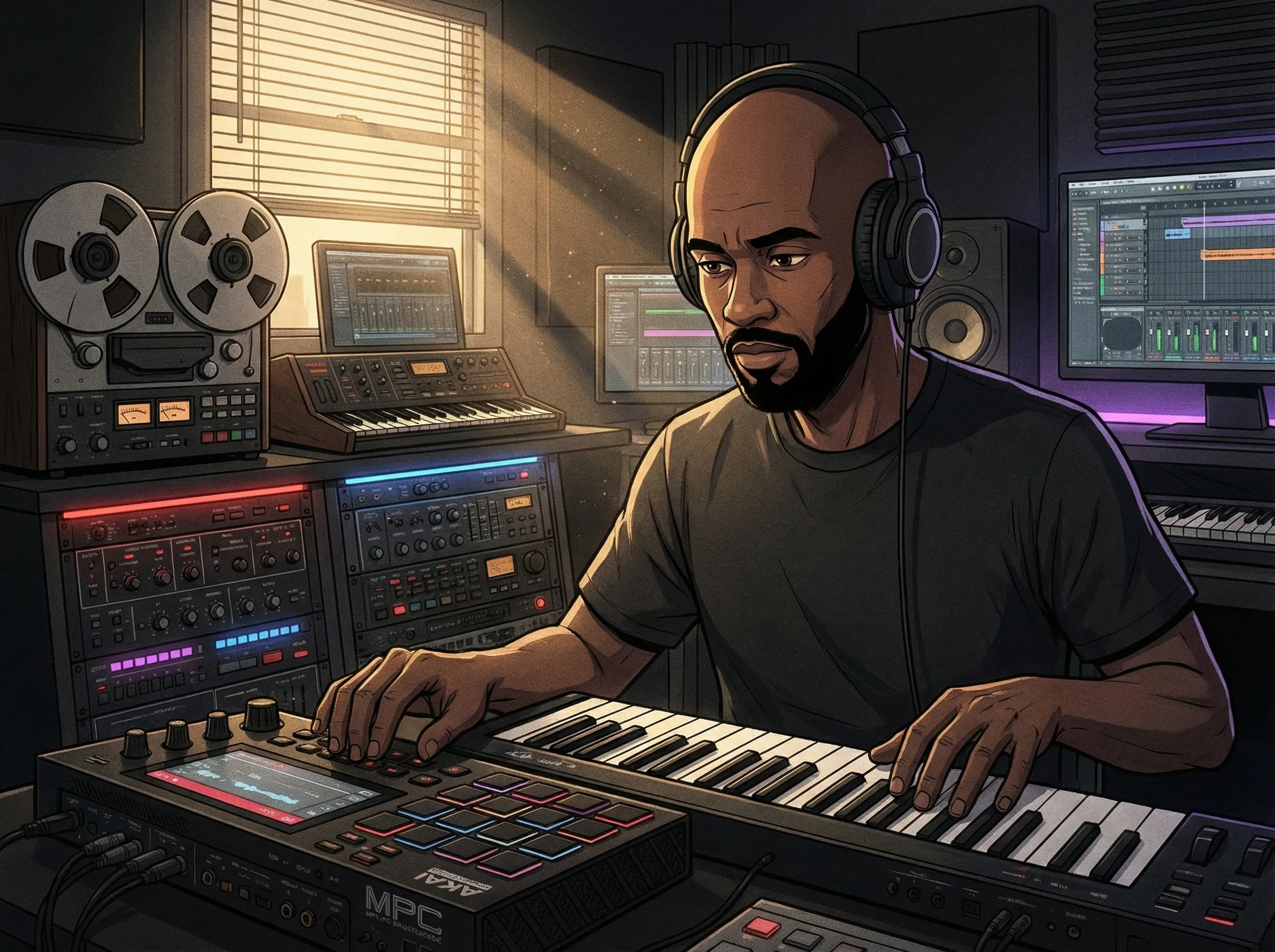 franklin stephen in studio production setup