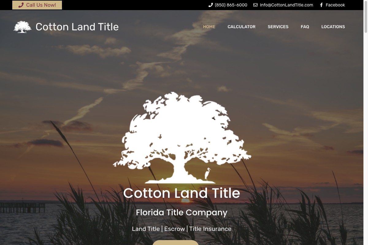 Cotton Land and Title website preview